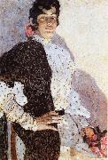 Alexander Yakovlevich GOLOVIN The Woman of spanish had on a shawl Black USA oil painting artist